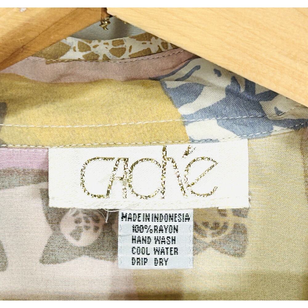 Vintage 90s Cache Beaded Patchwork Boho Lagenlook Button Shirt Top Women’s L/XL‎ - Picture 8 of 11